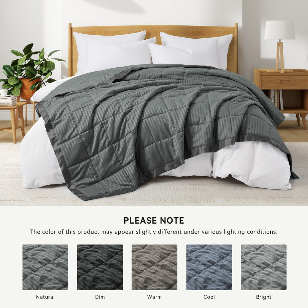 Satin-Trimmed Down Alternative Blanket - Soft and Cozy Oversize Blanket for All Seasons Image 1