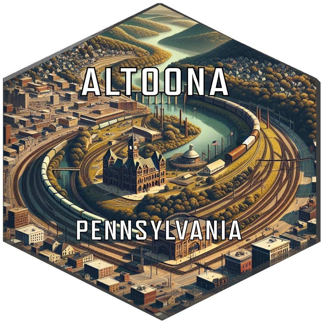 Altoona Pennsylvania Souvenir Travel Destination Die Cut Hexagon Fridge Magnet Image 1