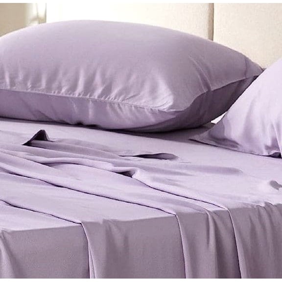 Lavender Bamboo Bed Sheets Set Satin Weave 400 TC Fabric Image 1