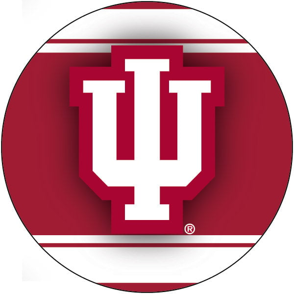 Indiana Hoosiers Stripe Design 4-Inch Round Shape NCAA High-Definition Magnet - Versatile Metallic Surface Adornment Image 1