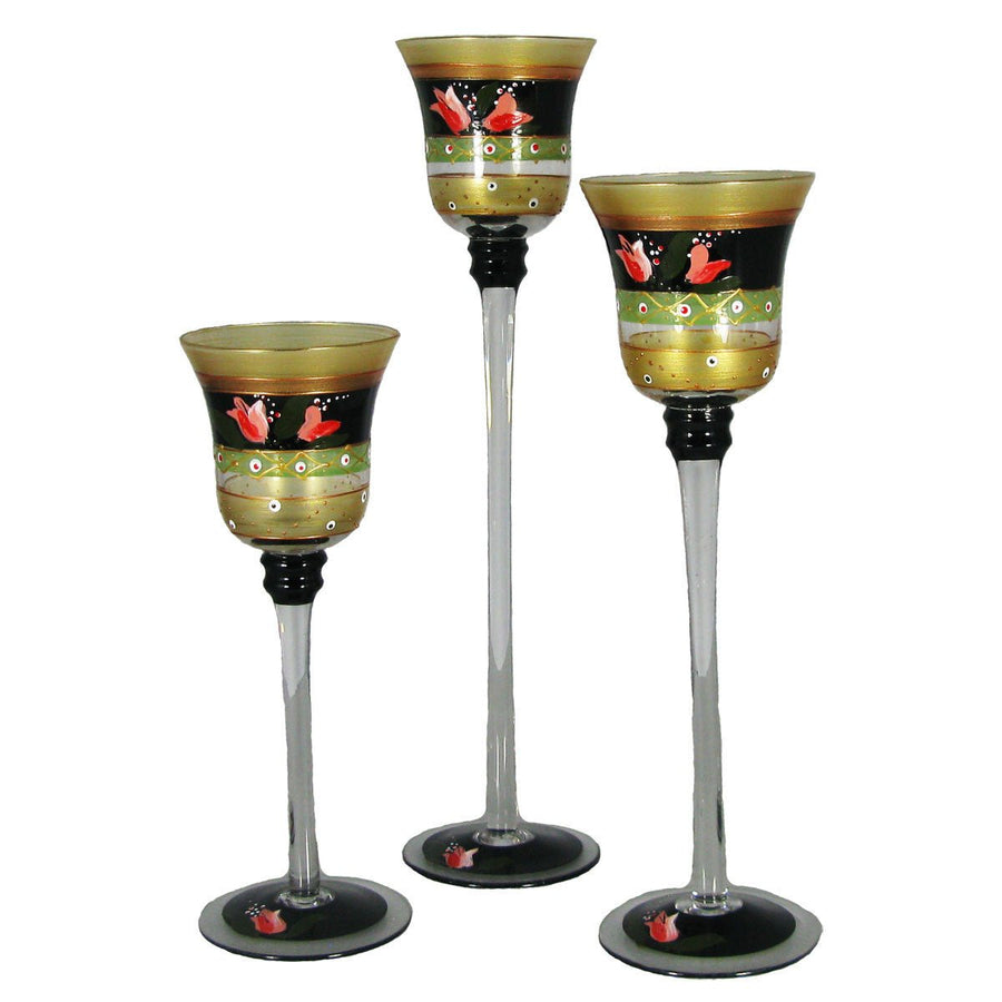 Holland Tulip Floral Candlesticks S/3 Image 1