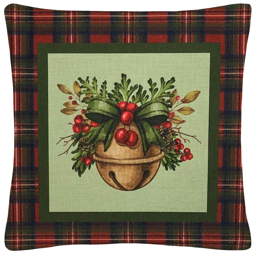 Christmas Bell Throw Pillow 18"x18" Image 1