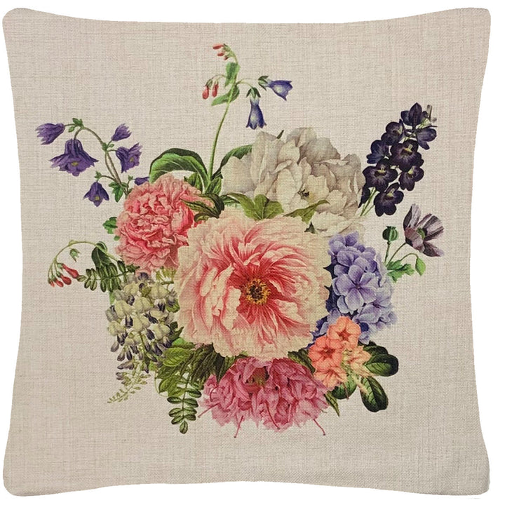 Floral Bouquet Throw Pillow 18"x18" Image 1