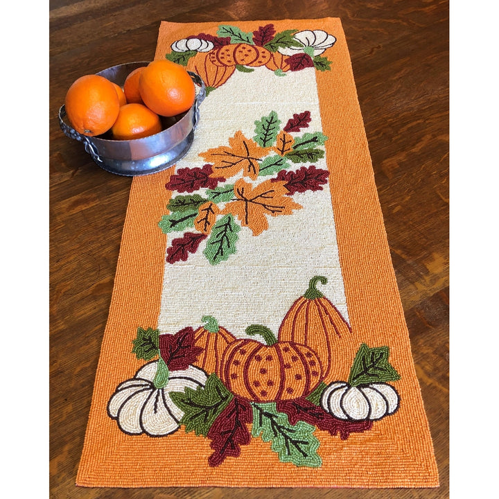 Autumn Harvest Beaded Table Runner by Golden Hill Studio Image 4