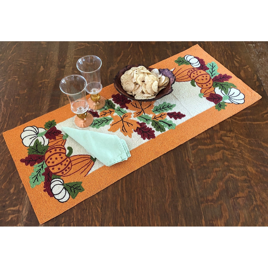 Autumn Harvest Beaded Table Runner by Golden Hill Studio Image 5