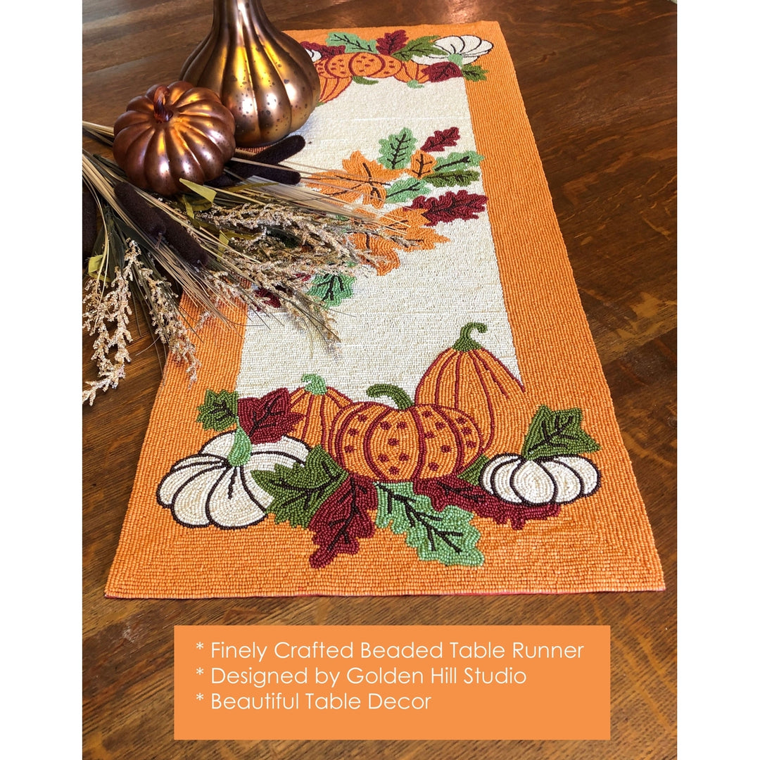 Autumn Harvest Beaded Table Runner by Golden Hill Studio Image 6