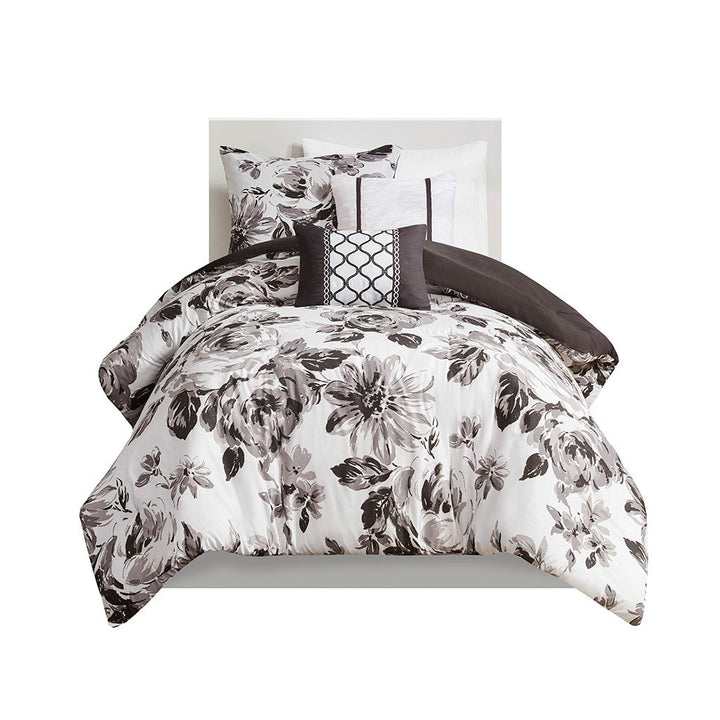 Gracie Mills Marshall Elegant Floral Print Microfiber Duvet Cover Set - GRACE-11466 Image 1