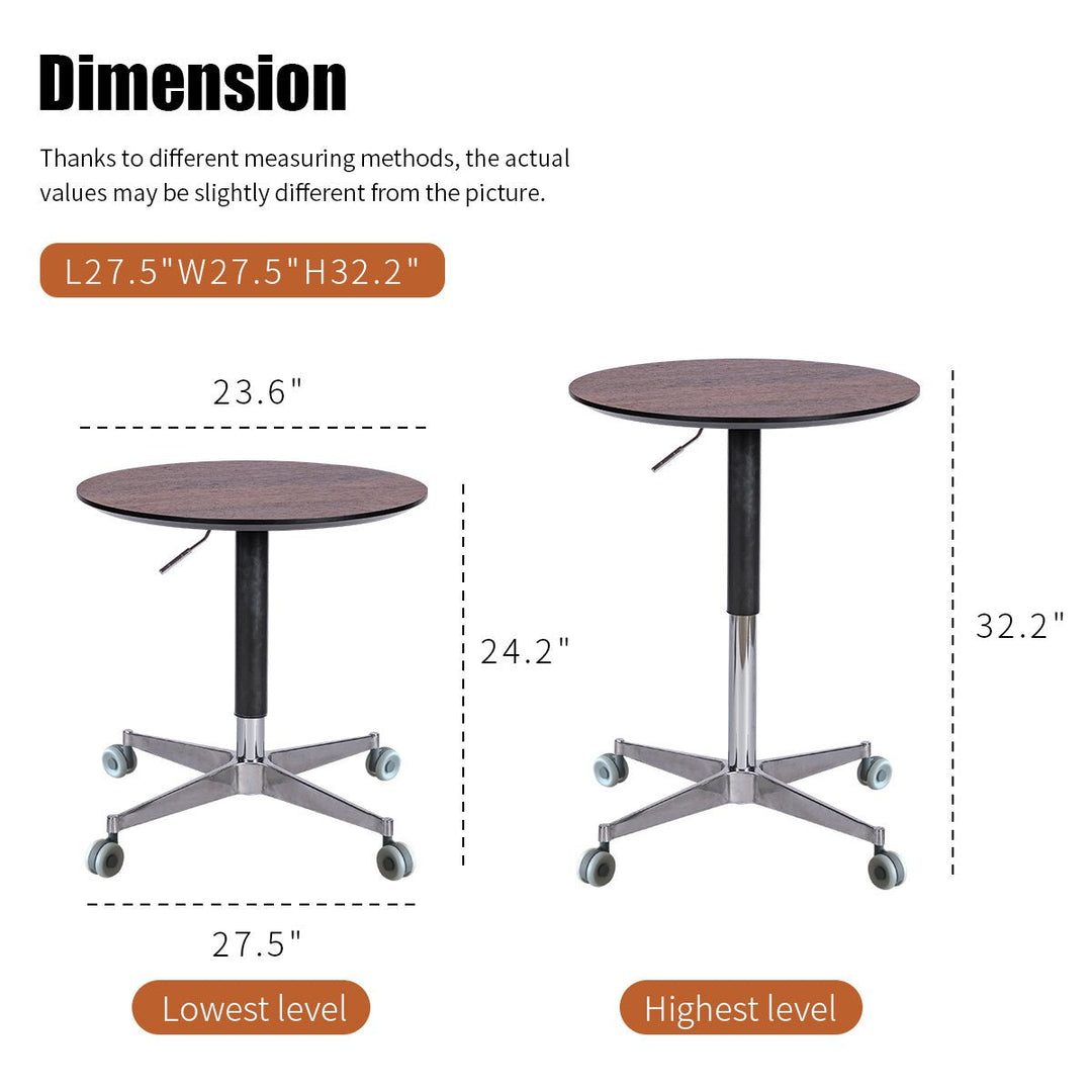 Adjustable 360 Swivel Coffee Table Movable for Dining Room and Kitchen, Aluminum Star Base Bar Height Table for Home, Image 7