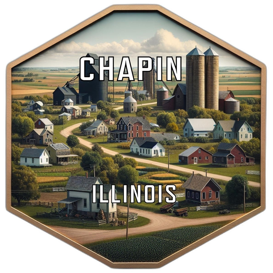 Chapin Illinois Souvenir Travel Destination Die Cut Hexagon Fridge Magnet Image 1