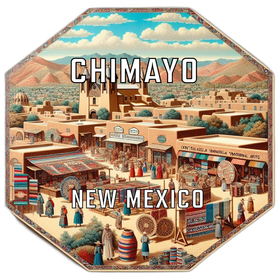 Chimayo Mexico Souvenir Travel Destination Die Cut Hexagon Fridge Magnet Image 1