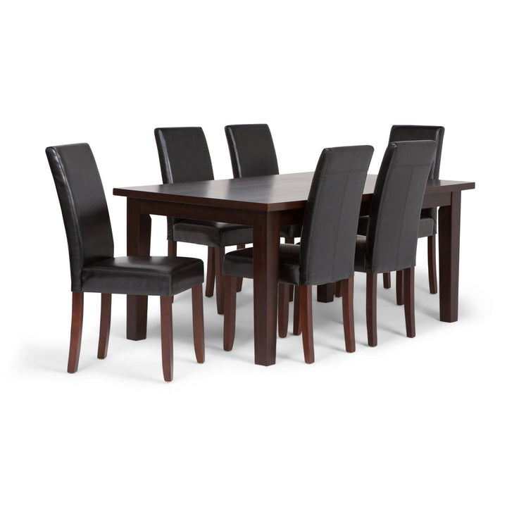 Acadian Eastwood 7 Piece Dining Set Rectangular Table and Parson Chairs Brown Image 1