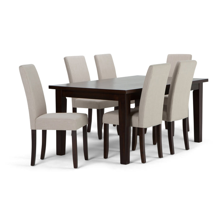 Acadian Eastwood 7 Piece Dining Set Rectangular Table and Parson Chairs Brown Image 3