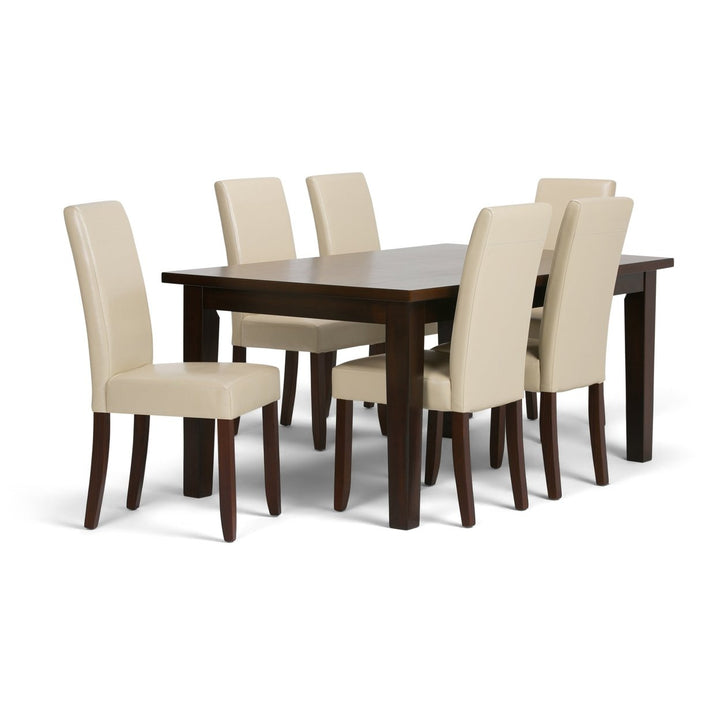 Acadian Eastwood 7 Piece Dining Set Rectangular Table and Parson Chairs Brown Image 4