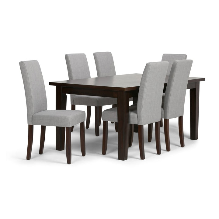 Acadian Eastwood 7 Piece Dining Set Rectangular Table and Parson Chairs Brown Image 5