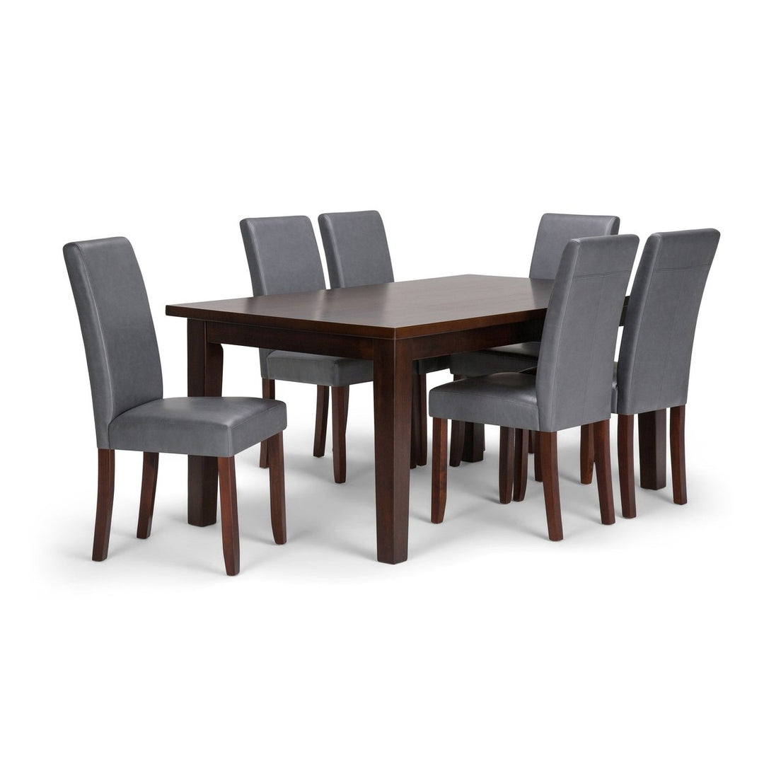 Acadian Eastwood 7 Piece Dining Set Rectangular Table and Parson Chairs Brown Image 7