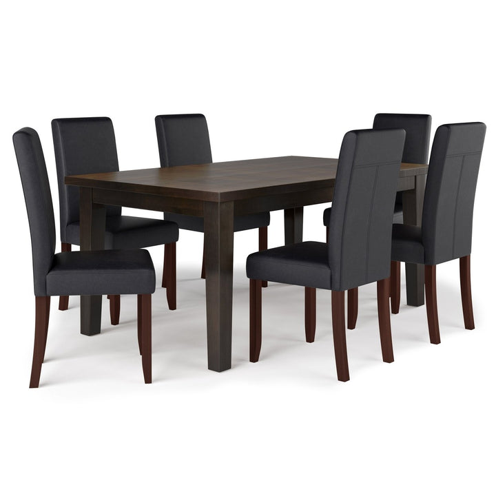 Acadian Eastwood 7 Piece Dining Set Rectangular Table and Parson Chairs Brown Image 9