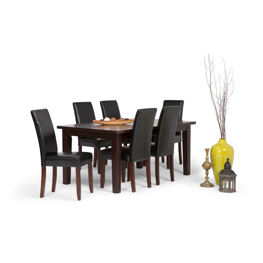 Acadian Eastwood 7 Piece Dining Set Rectangular Table and Parson Chairs Brown Image 10