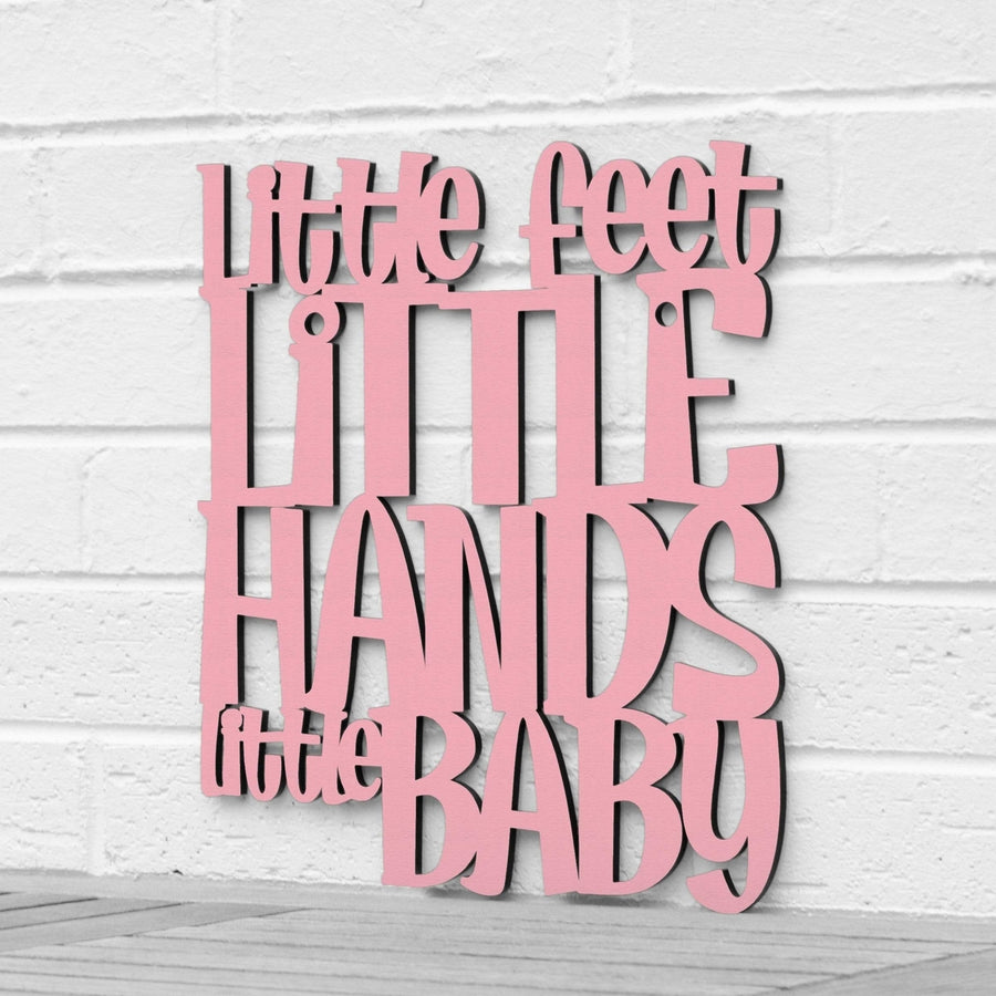 Spunky Fluff Little Feet Little Hands Little Baby Decorative Wall Art 15 Colors Image 1