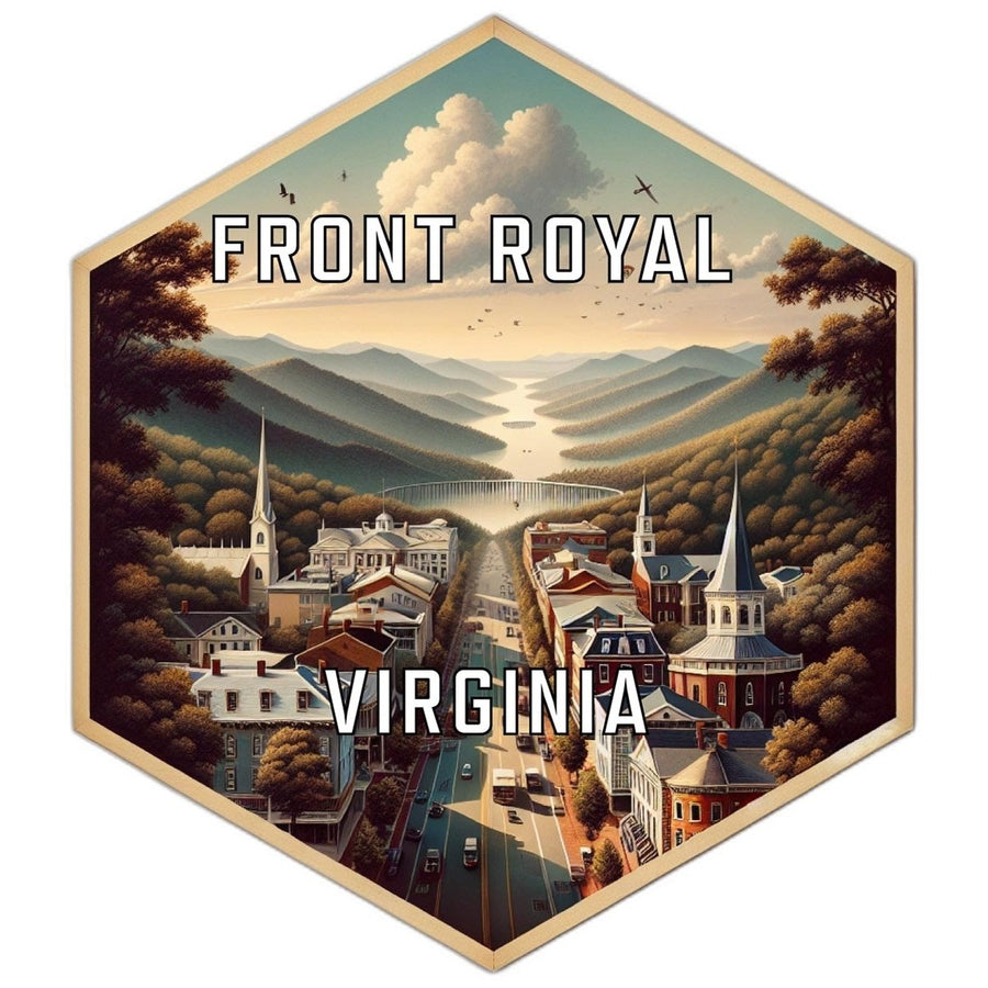 Front Royal Virginia Souvenir Travel Destination Die Cut Hexagon Fridge Magnet Image 1