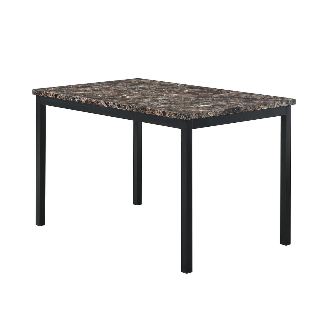 Faux Marble Top Metal Frame Dinette Table for Dining Room Kitchen Modern Design Image 1