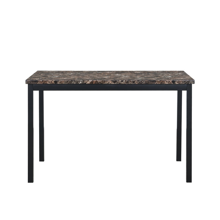 Faux Marble Top Metal Frame Dinette Table for Dining Room Kitchen Modern Design Image 3