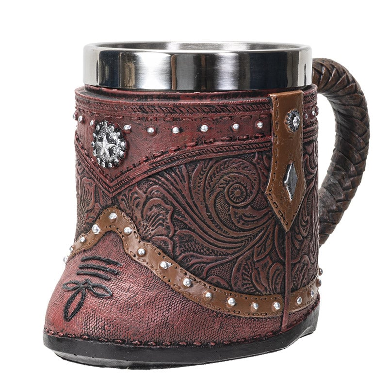 Polyresin and Stainless Steel Cowboy Boot Mug, , , Cowboy Boot Lover Gift Image 2