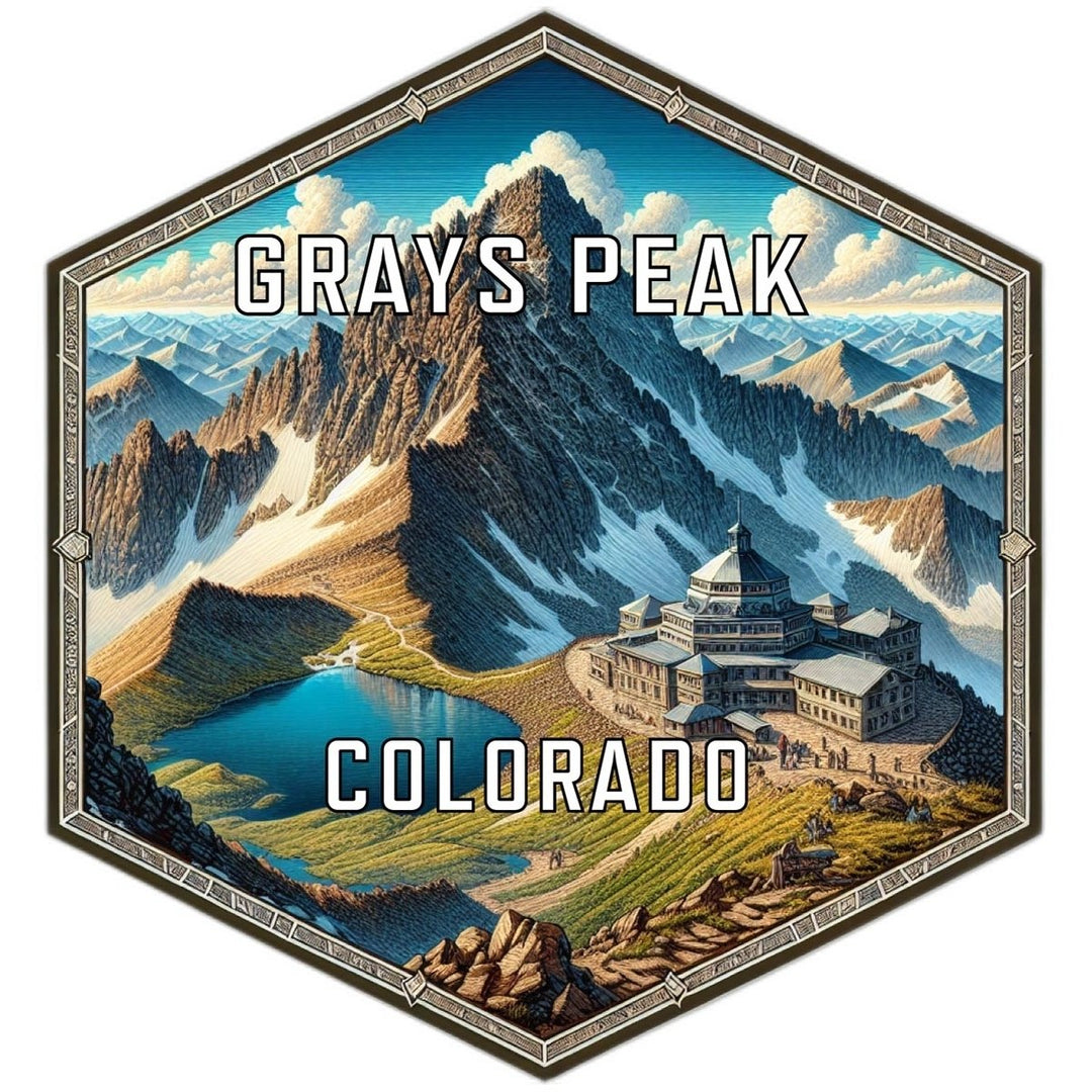 Grays Peak Colorado Souvenir Travel Destination Die Cut Hexagon Fridge Magnet Image 1