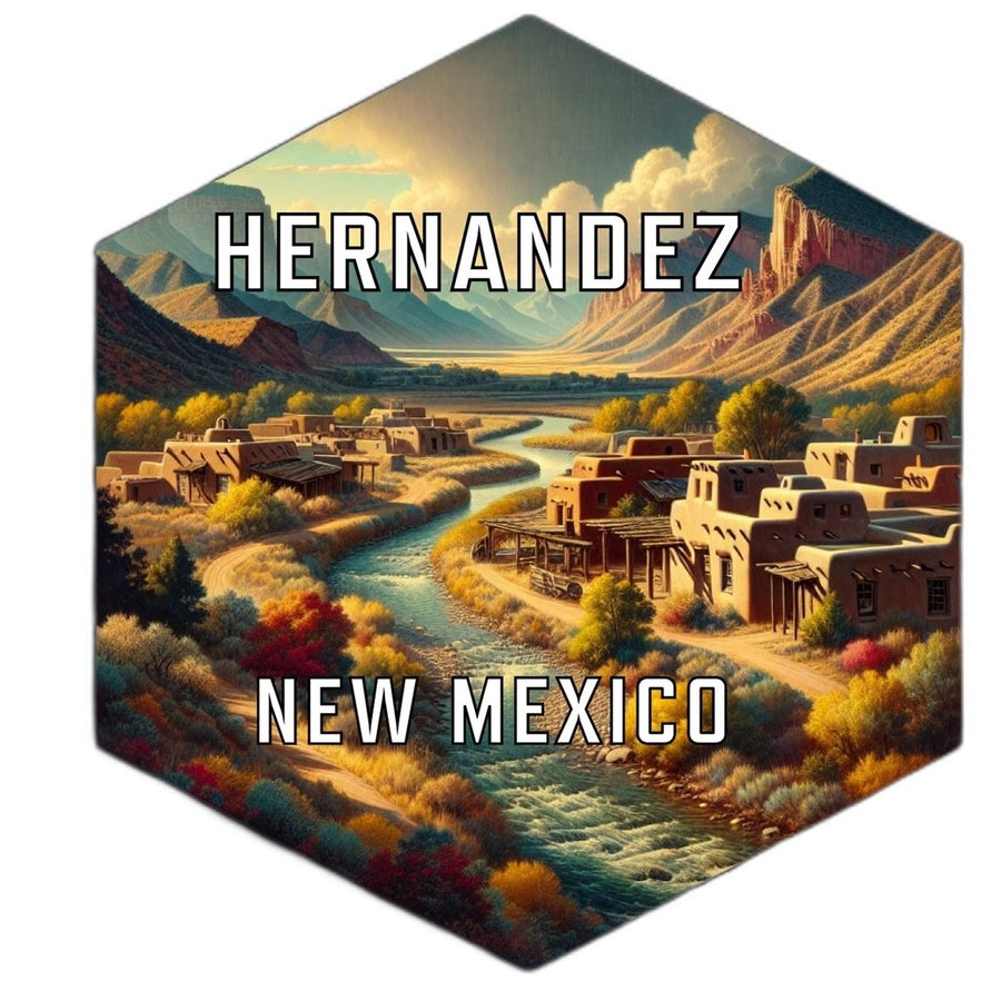 Hernandez Mexico Souvenir Travel Destination Die Cut Hexagon Fridge Magnet Image 1