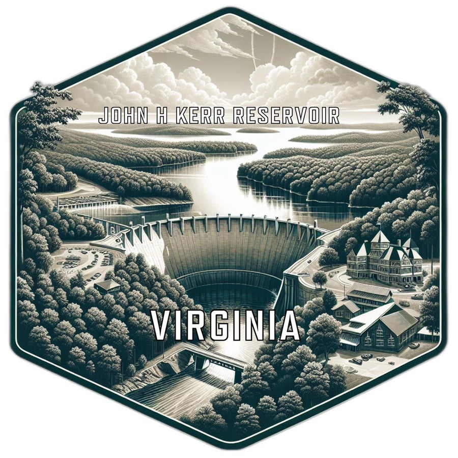 John H Kerr Reservoir Virginia Souvenir Travel Destination Die Cut Hexagon Fridge Magnet Image 1