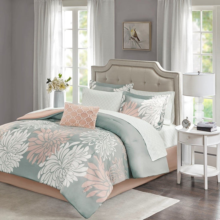 Gracie Mills Willie 9-Piece Floral Comforter Set with Cotton Sheets - GRACE-10705 Image 4