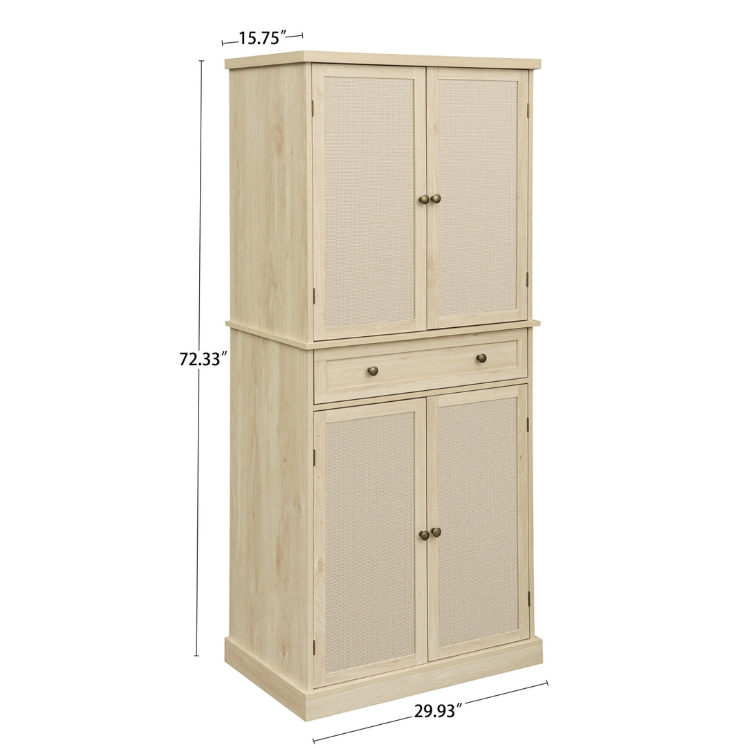 4 Door Storage Cabinet with 1 Drawer and 4 Adjustable Shelves for Home Office Organization Image 5