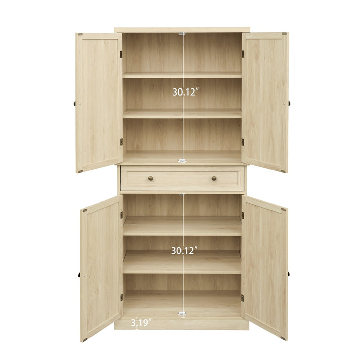 4 Door Storage Cabinet with 1 Drawer and 4 Adjustable Shelves for Home Office Organization Image 6