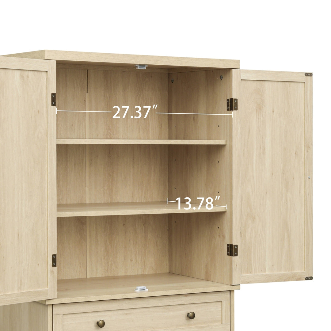 4 Door Storage Cabinet with 1 Drawer and 4 Adjustable Shelves for Home Office Organization Image 7