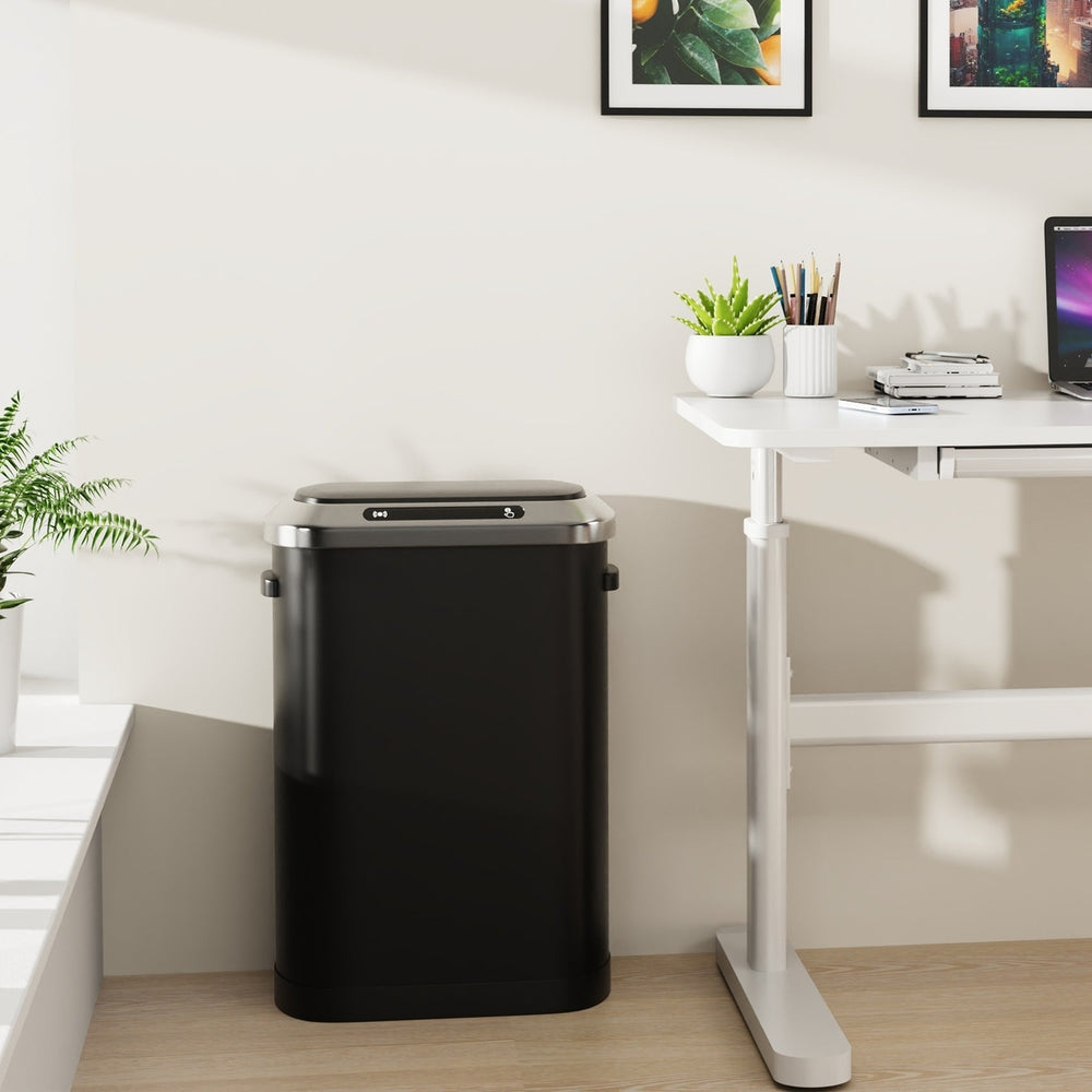 50L Smart Automatic Trash Can with Intelligent Sensor Touchless Operation Black Waste Bin Image 2