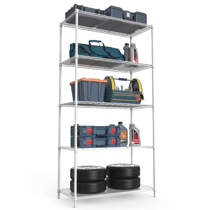 5 Tier Wire Shelving Unit 72 Inch Heavy Duty Storage Rack Adjustable Organizer for Kitchen Garage Home Office Image 11