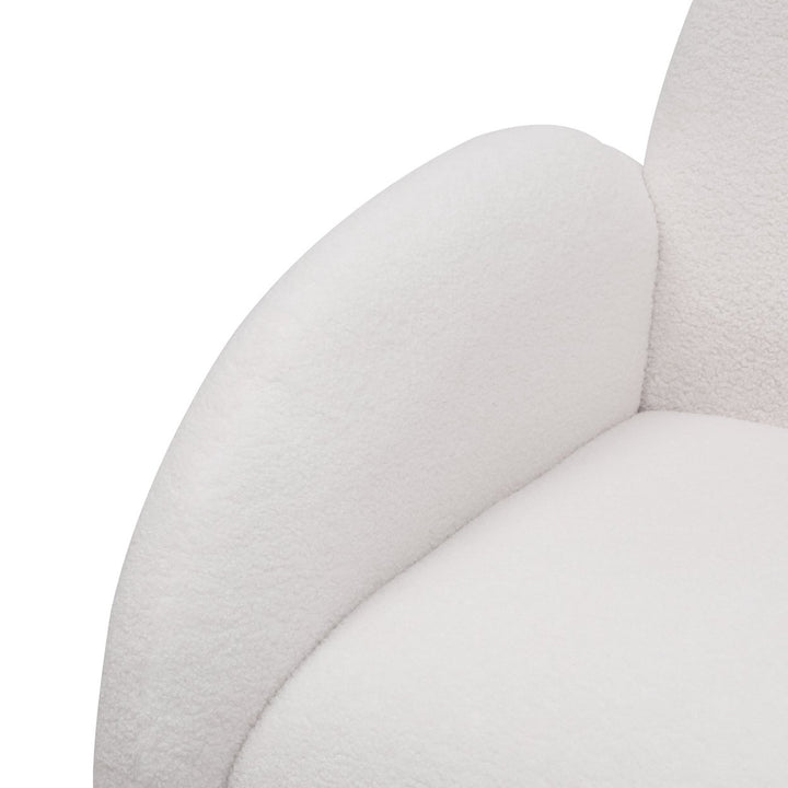 Accent Upholstered White Sherpa Armchair with Golden Legs for Living Room Bedroom Office Image 10