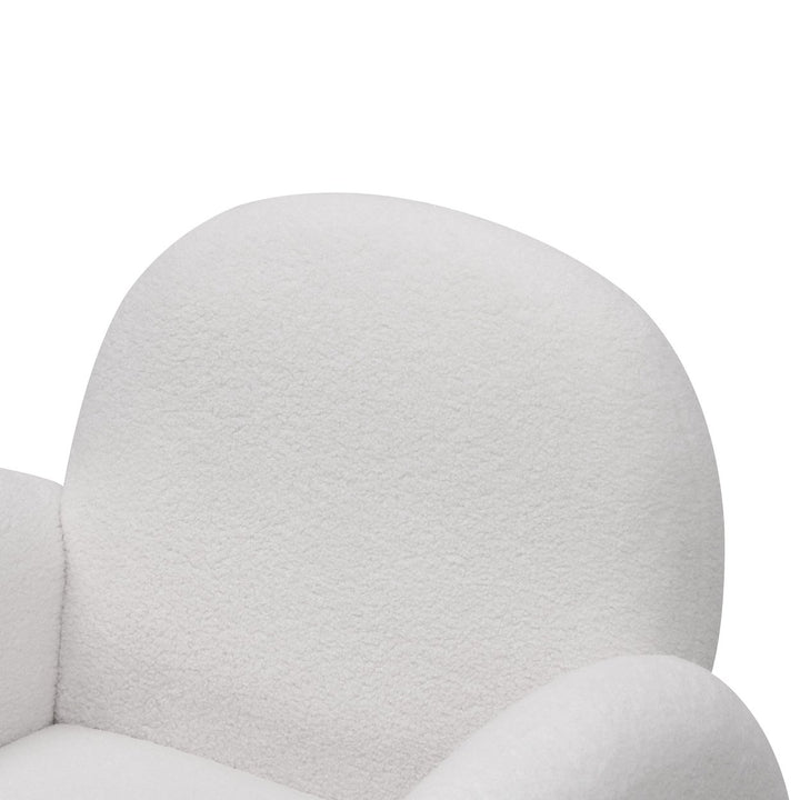 Accent Upholstered White Sherpa Armchair with Golden Legs for Living Room Bedroom Office Image 12