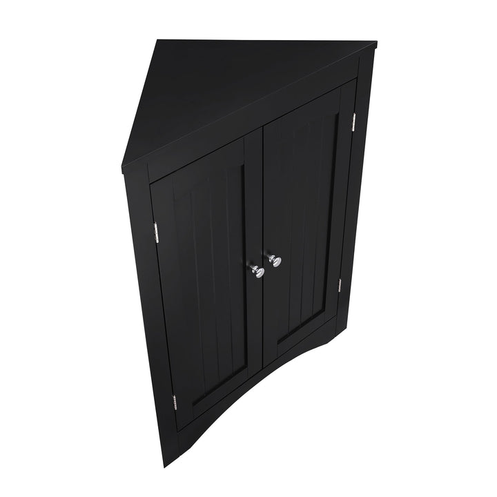 Bathroom Floor Corner Cabinet with Doors and Shelves Free Standing Storage for Kitchen Living Room Organizer Image 6