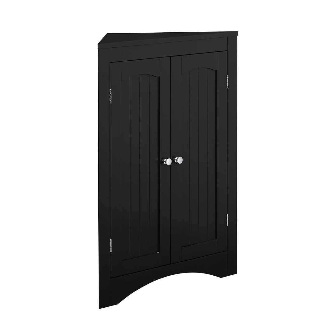 Bathroom Floor Corner Cabinet with Doors and Shelves Free Standing Storage for Kitchen Living Room Organizer Image 7