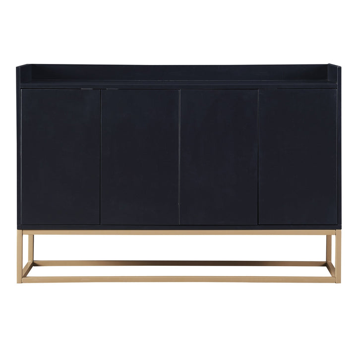 Elegant Modern Sideboard Buffet Cabinet with Ample Storage for Dining Room Entryway Black Image 9