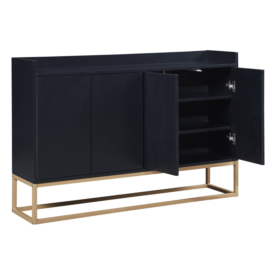 Elegant Modern Sideboard Buffet Cabinet with Ample Storage for Dining Room Entryway Black Image 11