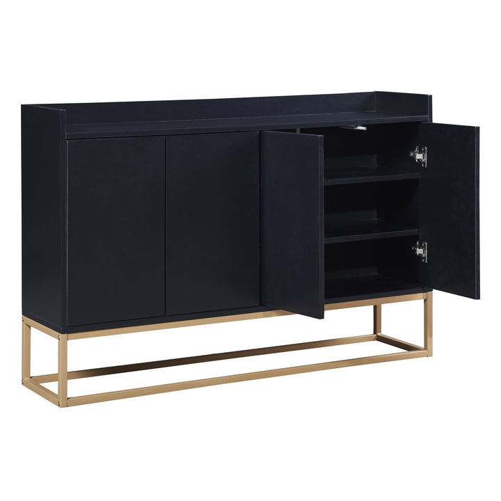 Elegant Modern Sideboard Buffet Cabinet with Ample Storage for Dining Room Entryway Black Image 11