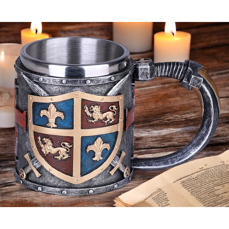 Resin and Stainless Steel Medieval Mug, , Beer Mug, Medieval Decor Image 1