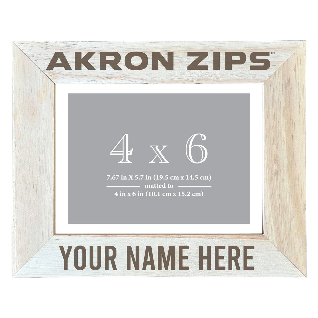 Akron Zips Customizable Wooden Photo Frame Matted 4"x 6" Officially Licensed Collegiate Product Image 2