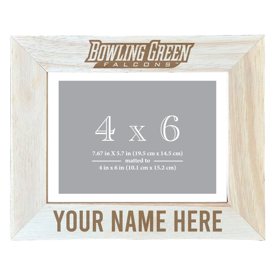 Bowling Green Falcons Customizable Wooden Photo Frame Matted 4"x 6" Officially Licensed Collegiate Product Image 1