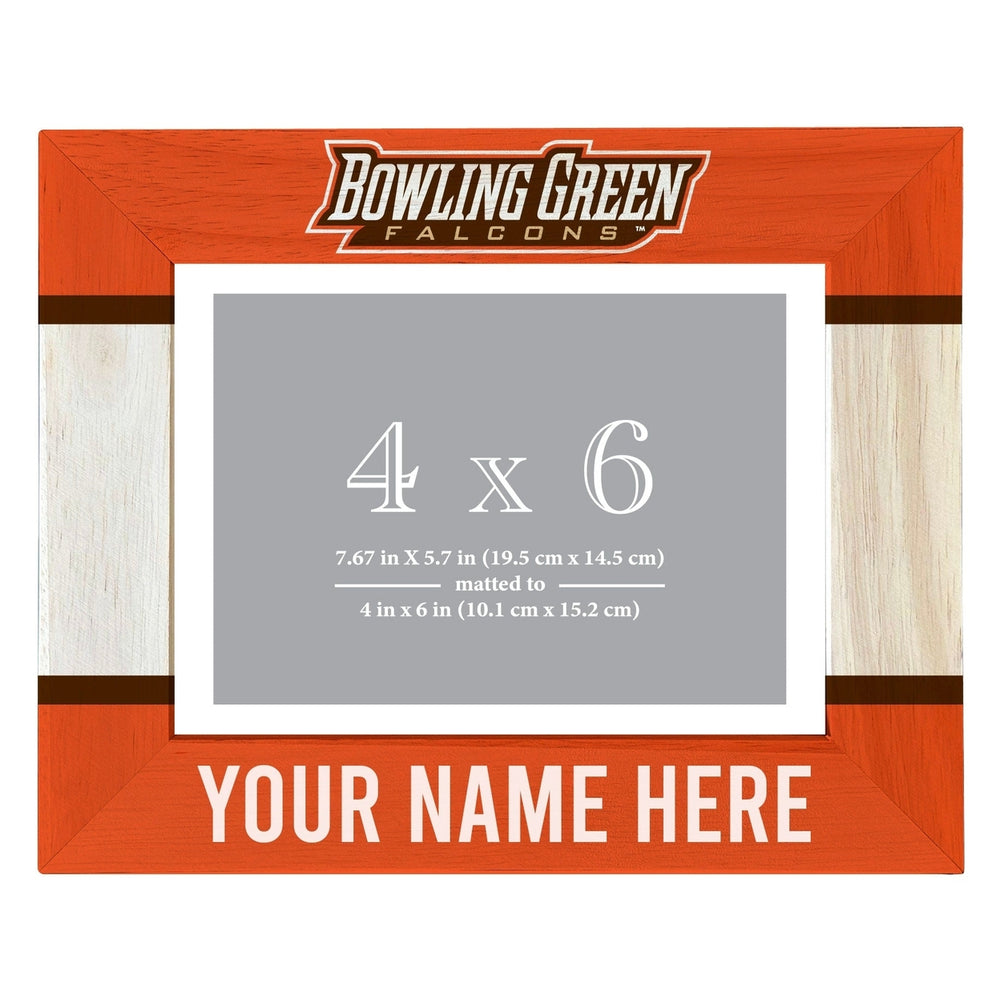 Bowling Green Falcons Customizable Wooden Photo Frame Matted 4"x 6" Officially Licensed Collegiate Product Image 2