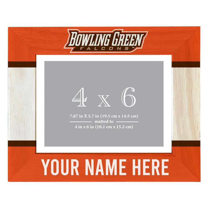 Bowling Green Falcons Customizable Wooden Photo Frame Matted 4"x 6" Officially Licensed Collegiate Product Image 2