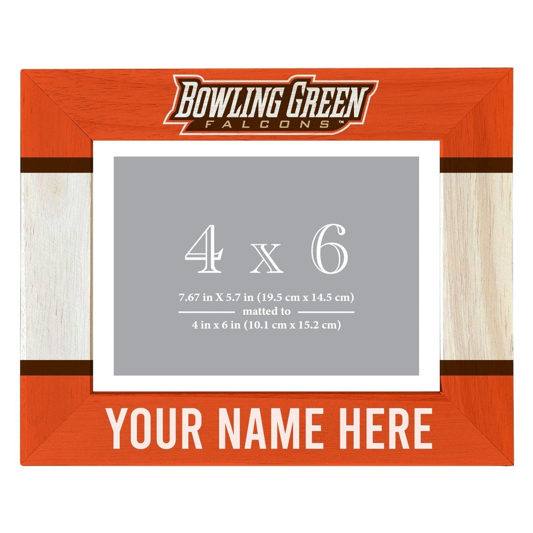 Bowling Green Falcons Customizable Wooden Photo Frame Matted 4"x 6" Officially Licensed Collegiate Product Image 1