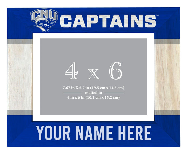 Christopher Newport Captains Customizable Wooden Photo Frame Matted 4"x 6" Officially Licensed Collegiate Product Image 1