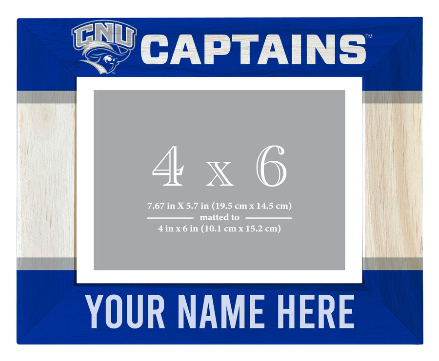 Christopher Newport Captains Customizable Wooden Photo Frame Matted 4"x 6" Officially Licensed Collegiate Product Image 1